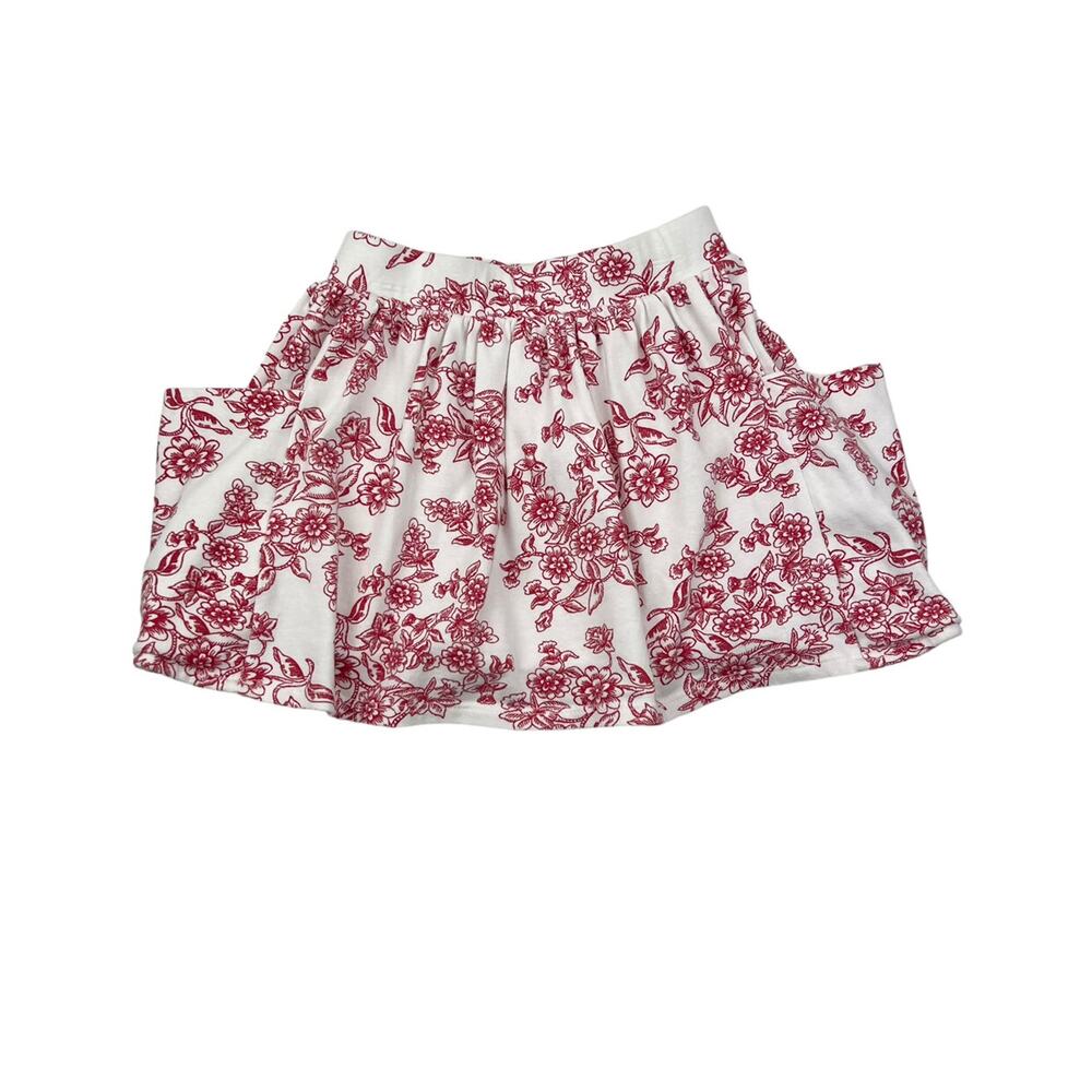 Remie Girl Red Floral Pocket Skirt
